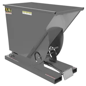 VESTIL D-75-HD-GY-SG Self Dumping Hopper, Heavy Duty, 0.75 cu. yd., 6000 Lb., Battleship Gray, Steel | AG7QEX