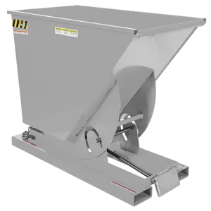 VESTIL D-75-HD-SL Self Dumping Hopper, Heavy Duty, 0.75 cu. yd., 6000 Lb., Silver Lining, Steel | CE3CGR