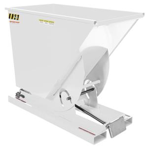 VESTIL D-75-HD-WHT Self Dumping Hopper, Heavy Duty, 0.75 cu. yd., 6000 Lb., White, Steel | AG7QFA