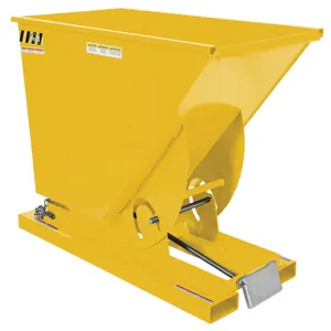 VESTIL D-75-HD-YEL Self Dumping Hopper, Heavy Duty, 0.75 cu. yd., 6000 Lb., Yellow, Steel | AG7QFB