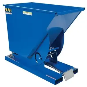 VESTIL D-75-HD Self Dumping Hopper, Heavy Duty, 0.75 cu. yd., 6000 Lb., Blue, Steel | AG7QEU