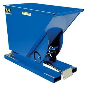 VESTIL D-75-LD Self Dumping Hopper, Light Duty, 0.75 cu. yd., 2000 Lb., Blue, Steel | AG7QFC