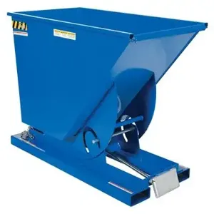 VESTIL D-75-MD Self Dumping Hopper, Medium Duty, 0.75 cu. yd., 4000 Lb., Blue, Steel | AG7QFL