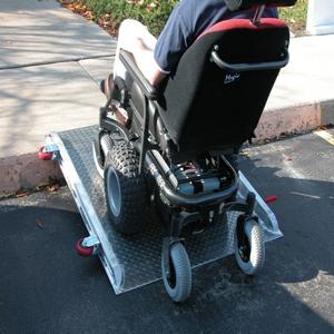 VESTIL D-ROL-48 Roll-o-wheel Curb Wheelchair Ramp, 48 Inch Length | AG7QVN