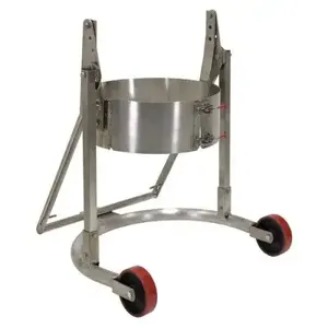 VESTIL DCR-110-55-SS Manual Drum Carrier/rotator, 55 Gallon, 800 Lb. Capacity | CE3CLE