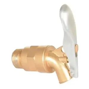 VESTIL DFT-AL Drum Faucet, Brass-plated, Aluminium, 3/4 Inch Bung | AG7QLW 36JP46