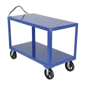 VESTIL DH-MR2-2448 Ergonomic Handle Cart, Rubber Caster, 24 x 48 Inch Size | AG7QNA