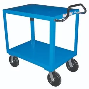 VESTIL DH-PH4-2436 Heavy Duty Ergonomic Handle Cart, 2 Shelf, 24 x 36 Inch Size | AG7QNC