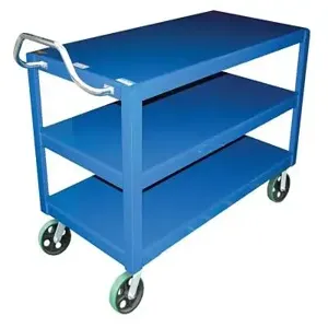 VESTIL DH-PH4-2448-3 Heavy Duty Ergonomic Handle Cart, 3 Shelf, 24 x 48 Inch Size | AG7QNG