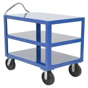 VESTIL DH-PH4-2472-3 Heavy Duty Ergonomic Handle Cart, 3 Shelf, 24 x 72 Inch Size | AG7QNN