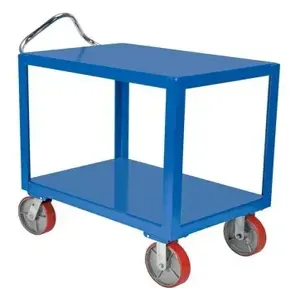 VESTIL DH-PU2.4-2436 Ergonomic Handle Cart, Poly Caster, 3600 Lb. Capacity, 24 x 36 Inch Size | AG7QPB