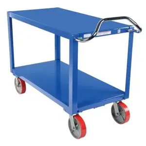 VESTIL DH-PU2.4-2448 Ergonomic Handle Cart, Poly Caster, 3600 Lb. Capacity, 24 x 48 Inch Size | AG7QPD