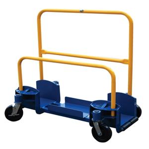 VESTIL DWC-EL-48 Panel/Sheet Cart, Low Platform, 29 x 54 Inch Size, Blue/Yellow, Steel | AG7QZU
