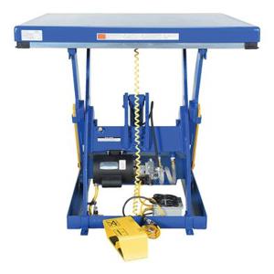 VESTIL EHLT2448-2-43FC Electric Hydraulic Lift Table, Foot Control, 1000 lb., 24 x 48 Inch Size, Blue, Steel | CE3CTM