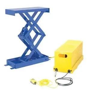 VESTIL EHLTSD-2436-1-35 Double Leg Shorty Scissor Lift Table, 24 Inch x 36 Inch Size, 1000 Lb. Capacity, Blue | CE3DAJ