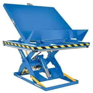 VESTIL EHLTT-4848-2-47 Lift and End Tilt Scissor Table, 2000 Lb. Capacity, 48 Inch x 48 Inch Size, Steel | AG7RKG