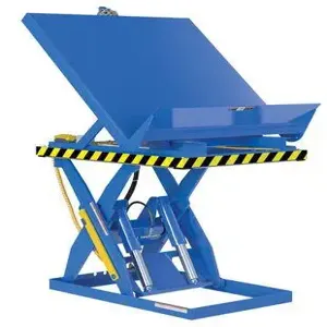 VESTIL EHLTT-4848-4-47 Lift and End Tilt Scissor Table, 4000 Lb. Capacity, 48 Inch x 48 Inch Size, Steel | AG7RKJ