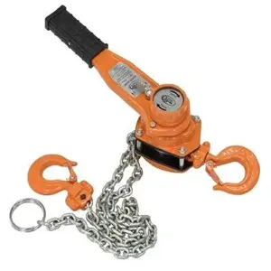 VESTIL ELH-15-5 Economy Lever Hoist, 5 Feet Chain, 1500 Lb. Capacity, Orange, Steel | AG7RLX