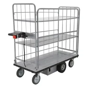 VESTIL EMHC-2860-4 Electric Material Handling Cart, 2 Shelf 28 x 60 Inch Size | AG8HNN