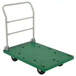 VESTIL FPT-2537 Plastic Platform Truck, 500 Lb. Capacity, 37 x 25 Inch Size | AG7TGA