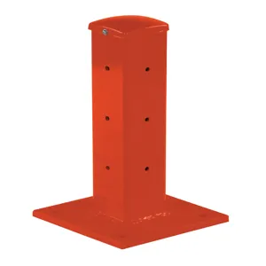 VESTIL GR-F3R-BO-TP18-OR Guard Rail, Rigid Tube Post, Bolt On Style,Orange, 18.875 Inch Size | CE3DNE