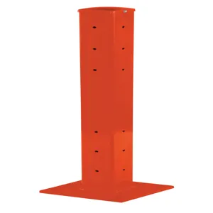 VESTIL GR-F3R-BO-TP42-OR Guard Rail, Rigid Tube Post, Bolt On Style,Orange, 43.125 Inch Size | CE3DNH