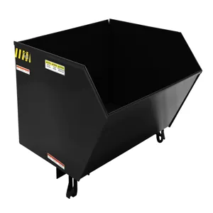 VESTIL H-100-HD-BLK-HG Self Dumping Hopper, Heavy Duty, 1 cu. yd., 6000 Lb., High Gloss Black, Steel | CE3DTQ