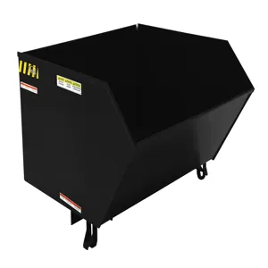 VESTIL H-100-HD-BLK-SG Self Dumping Hopper, Heavy Duty, 1 cu. yd., 6000 Lb., Semi Gloss Black, Steel | CE3DTR