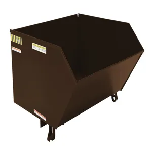 VESTIL H-100-HD-BRN-EB Self Dumping Hopper, Heavy Duty, 1 cu. yd., 6000 Lb., Earth Tone Brown, Steel | CE3DTU