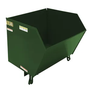 VESTIL H-100-HD-GRN-H Self Dumping Hopper, Heavy Duty, 1 cu. yd., 6000 Lb., Hunter Green, Steel | CE3DTX