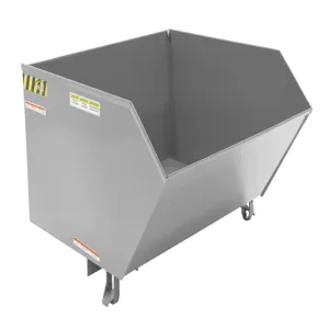 VESTIL H-100-HD-GY-MG Self Dumping Hopper, Heavy Duty, 1 cu. yd., 6000 Lb., Machine Gray, Steel | CE3DTY