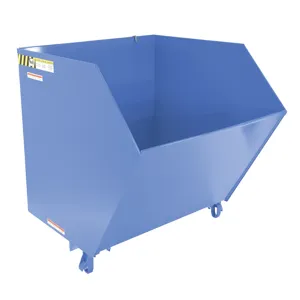 VESTIL H-150-HD-BL-S Self Dumping Hopper, Heavy Duty, Low Profile, 1.5 cu. yd., 6000 Lb., Sky Blue, Steel | CE3DVA