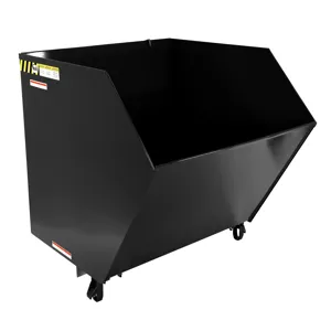 VESTIL H-150-HD-BLK-HG Self Dumping Hopper, Heavy Duty, 1.5 cu. yd., 6000 Lb., High Gloss Black, Steel | CE3DUY