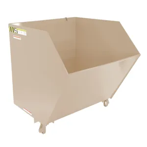 VESTIL H-150-HD-BRN-SB Self Dumping Hopper, Heavy Duty, 1.5 cu. yd., 6000 Lb., Sandy Biege, Steel | CE3DVD