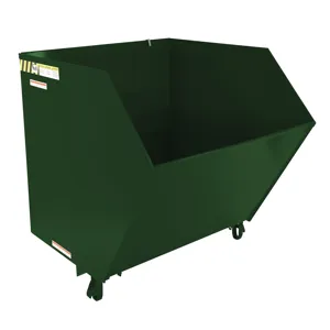 VESTIL H-150-HD-GRN-H Self Dumping Hopper, Heavy Duty, 1.5 cu. yd., 6000 Lb., Hunter Green, Steel | CE3DVE