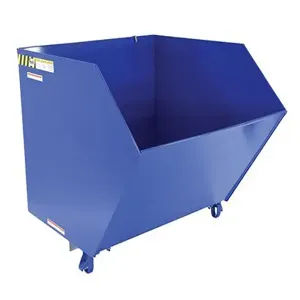 VESTIL H-150-HD Self Dumping Hopper, Heavy Duty, Low Profile, 1.5 cu. yd., 6000 Lb., Blue, Steel | AG7TNR