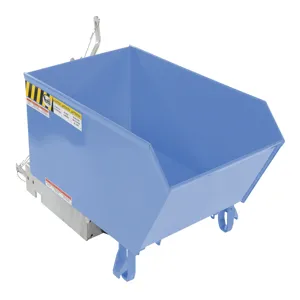 VESTIL H-25-HD-BL-S Self Dumping Hopper, Heavy Duty, Low Profile, 0.25 cu. yd., 6000 Lb., Sky Blue, Steel | CE3DWJ