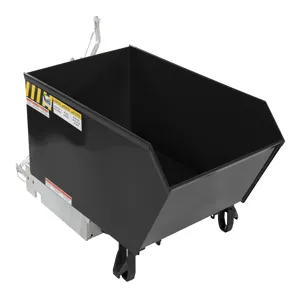 VESTIL H-25-HD-BLK-HG Self Dumping Hopper, Heavy Duty, 0.25 cu. yd., 6000 Lb., High Gloss Black, Steel | CE3DWG