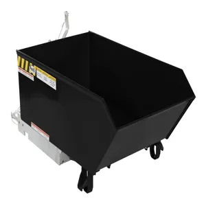 VESTIL H-25-HD-BLK-SG Self Dumping Hopper, Heavy Duty, 0.25 cu. yd., 6000 Lb., Semi Gloss Black, Steel | CE3DWH