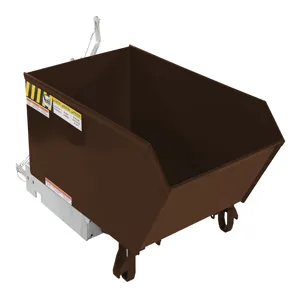 VESTIL H-25-HD-BRN-EB Self Dumping Hopper, Heavy Duty, 0.25 cu. yd., 6000 Lb., Earth Tone Brown, Steel | CE3DWK