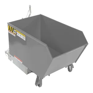 VESTIL H-25-HD-GY-MG Self Dumping Hopper, Heavy Duty, 0.25 cu. yd., 6000 Lb., Machine Gray, Steel | CE3DWP