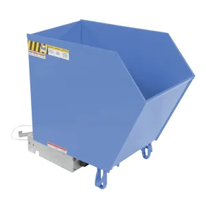 VESTIL H-50-HD-BL-S Self Dumping Hopper, Heavy Duty, Low Profile, 0.5 cu. yd., 6000 Lb., Sky Blue, Steel | CE3DXR