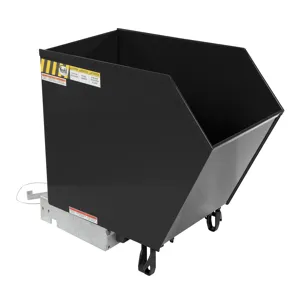 VESTIL H-50-HD-BLK-HG Self Dumping Hopper, Heavy Duty, 0.5 cu. yd., 6000 Lb., High Gloss Black, Steel | CE3DXP