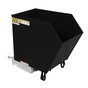 VESTIL H-50-HD-BLK-SG Self Dumping Hopper, Heavy Duty, 0.5 cu. yd., 6000 Lb., Semi Gloss Black, Steel | CE3DXQ