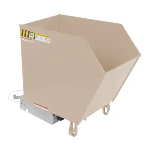 VESTIL H-50-HD-BRN-SB Self Dumping Hopper, Heavy Duty, 0.5 cu. yd., 6000 Lb., Sandy Biege, Steel | CE3DXV