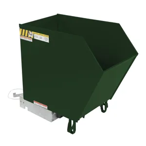 VESTIL H-50-HD-GRN-H Self Dumping Hopper, Heavy Duty, 0.5 cu. yd., 6000 Lb., Hunter Green, Steel | CE3DXW