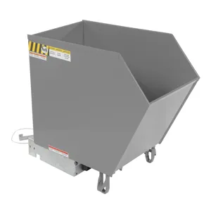 VESTIL H-50-HD-GY-MG Self Dumping Hopper, Heavy Duty, 0.5 cu. yd., 6000 Lb., Machine Gray, Steel | CE3DXX