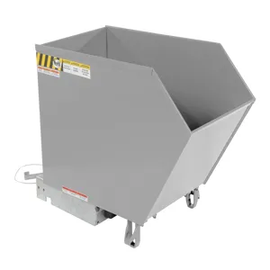 VESTIL H-50-HD-SL Self Dumping Hopper, Heavy Duty, 0.5 cu. yd., 6000 Lb., Silver Lining, Steel | CE3DXY