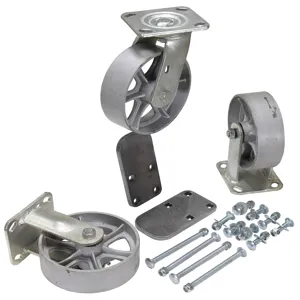 VESTIL H-CK3-SC6-2 Semi-Steel Caster Kit, 6 x 2 Inch Size, 3600 Lb. Capacity | CE3DZF