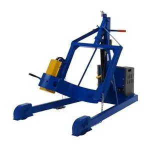 VESTIL HDC-305-60-AC Hydraulic Drum Carrier, Rotator and Boom, 800 Lb. Capacity, Blue / Yellow | AG8CUN